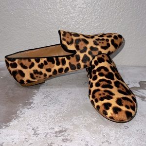 J. Crew size 7, worn once, cheetah print flats/loafers